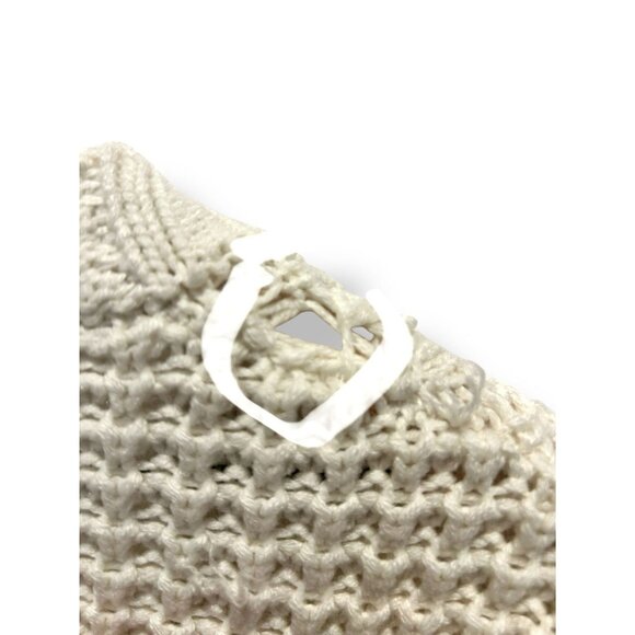 POL Chunky Cable-Knit Grandpa Cardigan – Cream/Ivory – Size L Cozy Vintage Vibe - Picture 15 of 15